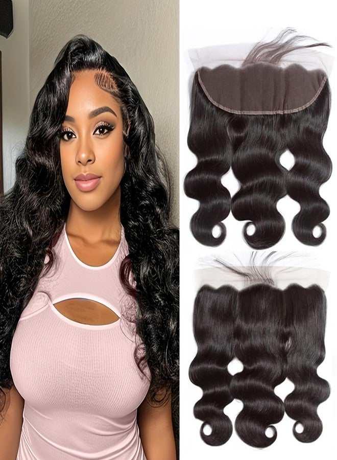 Aiterina 13 x 4 Lace Frontal Closure Body Wave Ear to Ear Transparent Lace Front Closure 12 inch Body Wave Human Hair Brazilian Virgin Pre Plucked Hairline Natural Black Color - Image 1